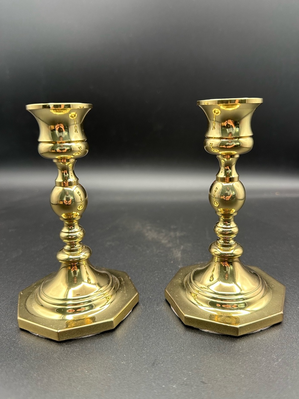 Baldwin Forged in America Brass Candlesticks Pair 5"- Extraordinary Condition